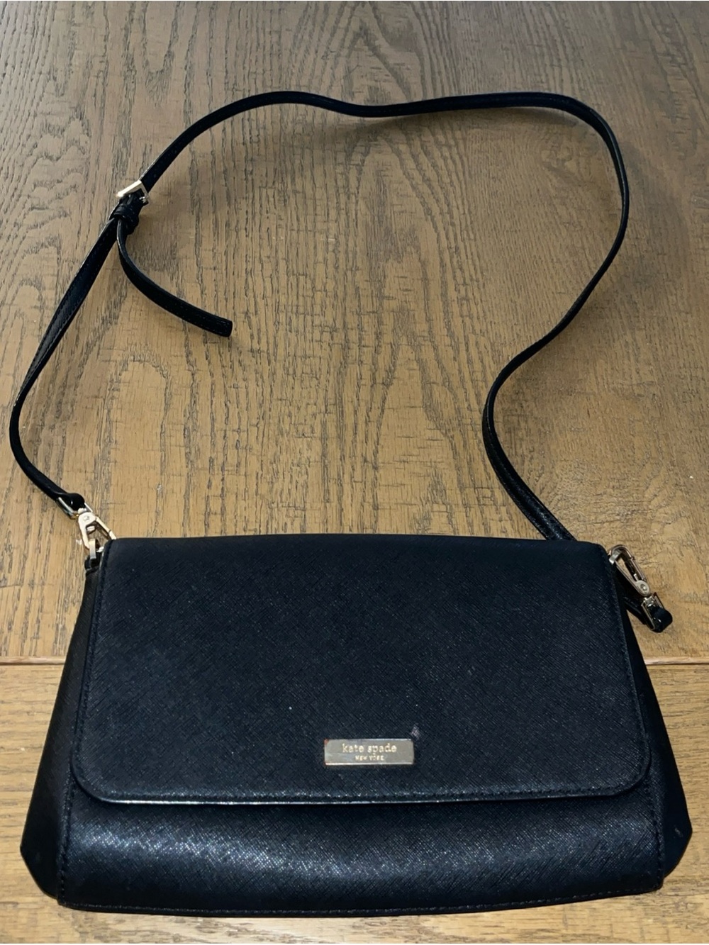 Kate Spade Black Rectangular Crossbody Bag w/Adjustable Strap